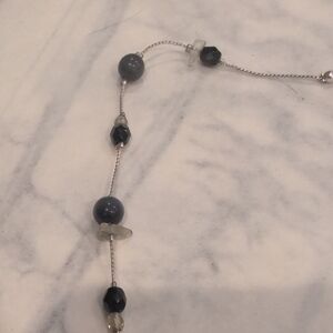 Chic Black and Silver Beaded Necklace